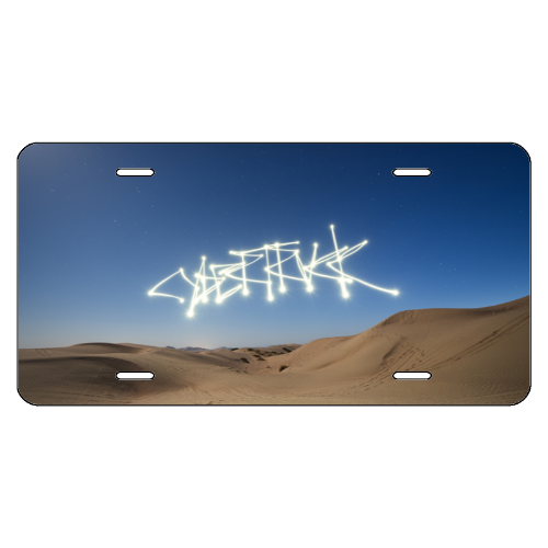 Desert Wasteland - White Gloss Aluminum License Plate